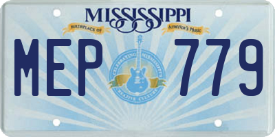 MS license plate MEP779