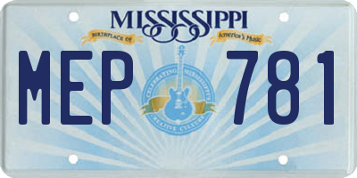 MS license plate MEP781