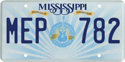 MS license plate MEP782