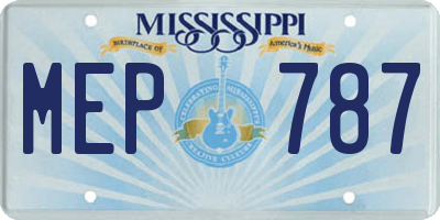 MS license plate MEP787