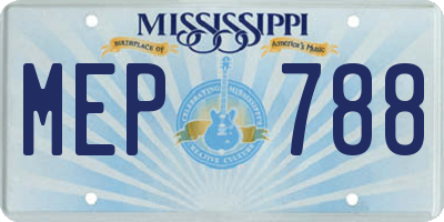 MS license plate MEP788
