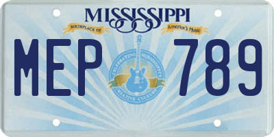 MS license plate MEP789