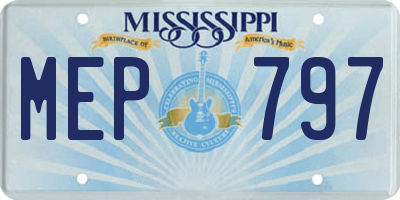 MS license plate MEP797