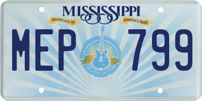MS license plate MEP799