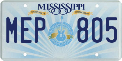 MS license plate MEP805