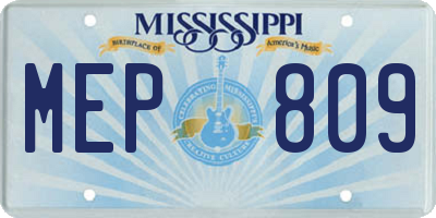 MS license plate MEP809