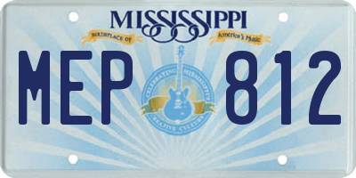 MS license plate MEP812