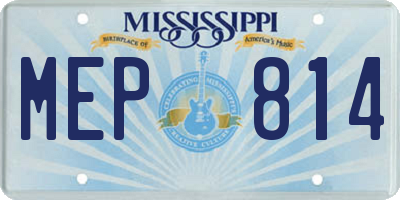 MS license plate MEP814