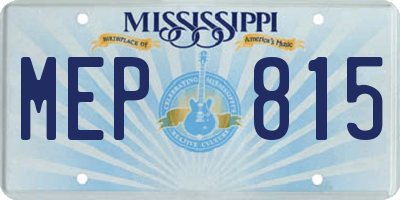 MS license plate MEP815