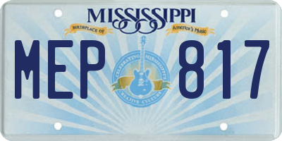 MS license plate MEP817