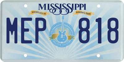 MS license plate MEP818
