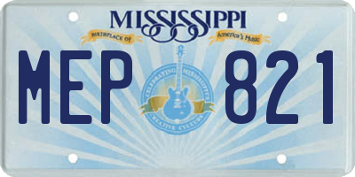 MS license plate MEP821