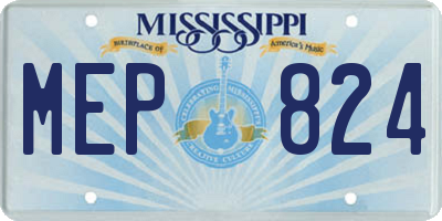 MS license plate MEP824
