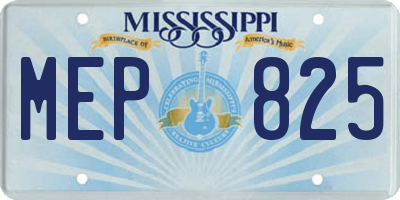 MS license plate MEP825