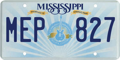 MS license plate MEP827