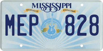 MS license plate MEP828