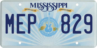 MS license plate MEP829