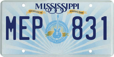 MS license plate MEP831