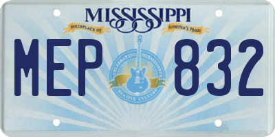 MS license plate MEP832