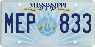 MS license plate MEP833