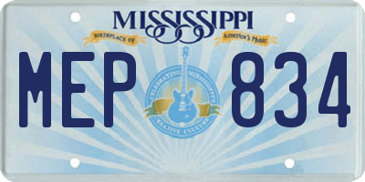 MS license plate MEP834