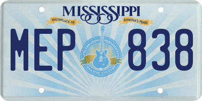 MS license plate MEP838