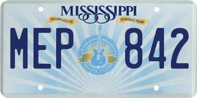MS license plate MEP842