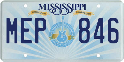MS license plate MEP846