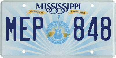 MS license plate MEP848