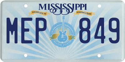 MS license plate MEP849