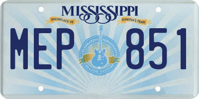 MS license plate MEP851