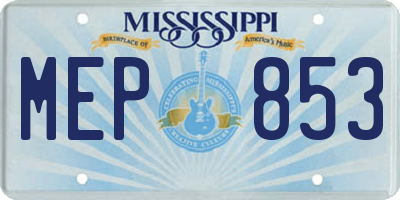 MS license plate MEP853