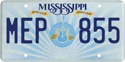 MS license plate MEP855