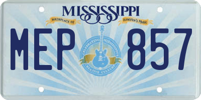 MS license plate MEP857