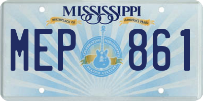 MS license plate MEP861