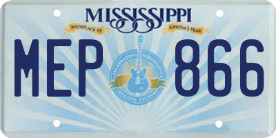 MS license plate MEP866