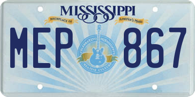 MS license plate MEP867