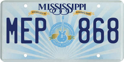 MS license plate MEP868