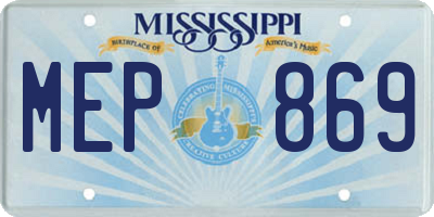 MS license plate MEP869