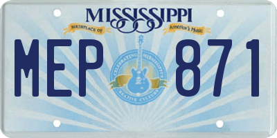 MS license plate MEP871