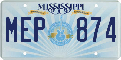 MS license plate MEP874