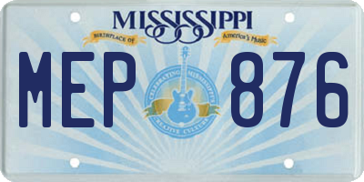 MS license plate MEP876