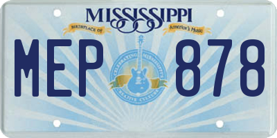 MS license plate MEP878