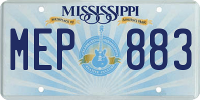 MS license plate MEP883