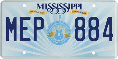 MS license plate MEP884