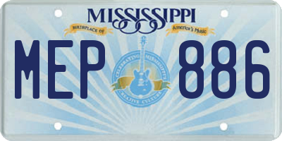 MS license plate MEP886