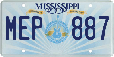 MS license plate MEP887