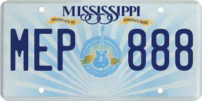 MS license plate MEP888