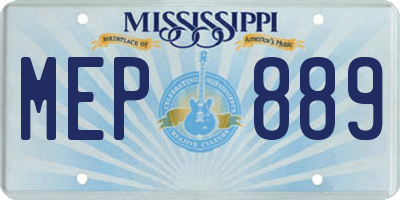 MS license plate MEP889