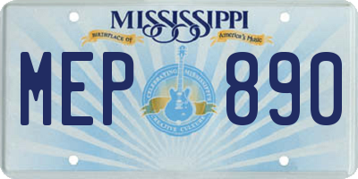 MS license plate MEP890